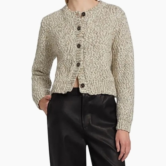 Frame Marl Wool-Alpaca Cardigan